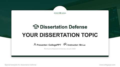 Point Loma Nazarene University Graduation Thesis Defense PPT Template