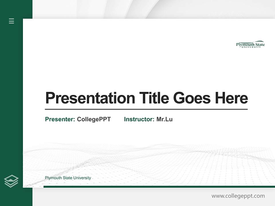 Plymouth State University Thesis Proposal/Graduation Defense PPT Template4:3 ratio PPT effect preview image5