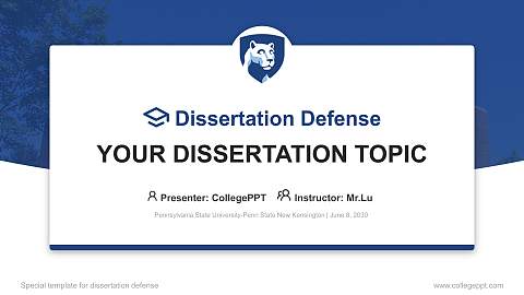 Pennsylvania State University-Penn State New Kensington Graduation Thesis Defense PPT Template
