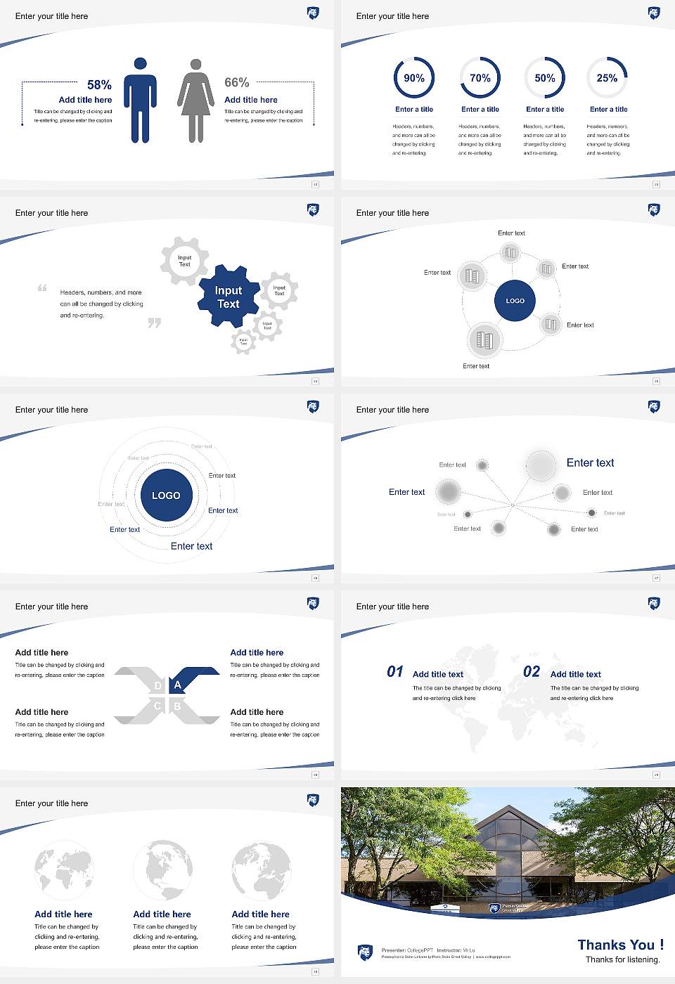 Pennsylvania State University-Penn State Great Valley Course/Courseware Creation PPT Template16:9 ratio PPT effect preview image4