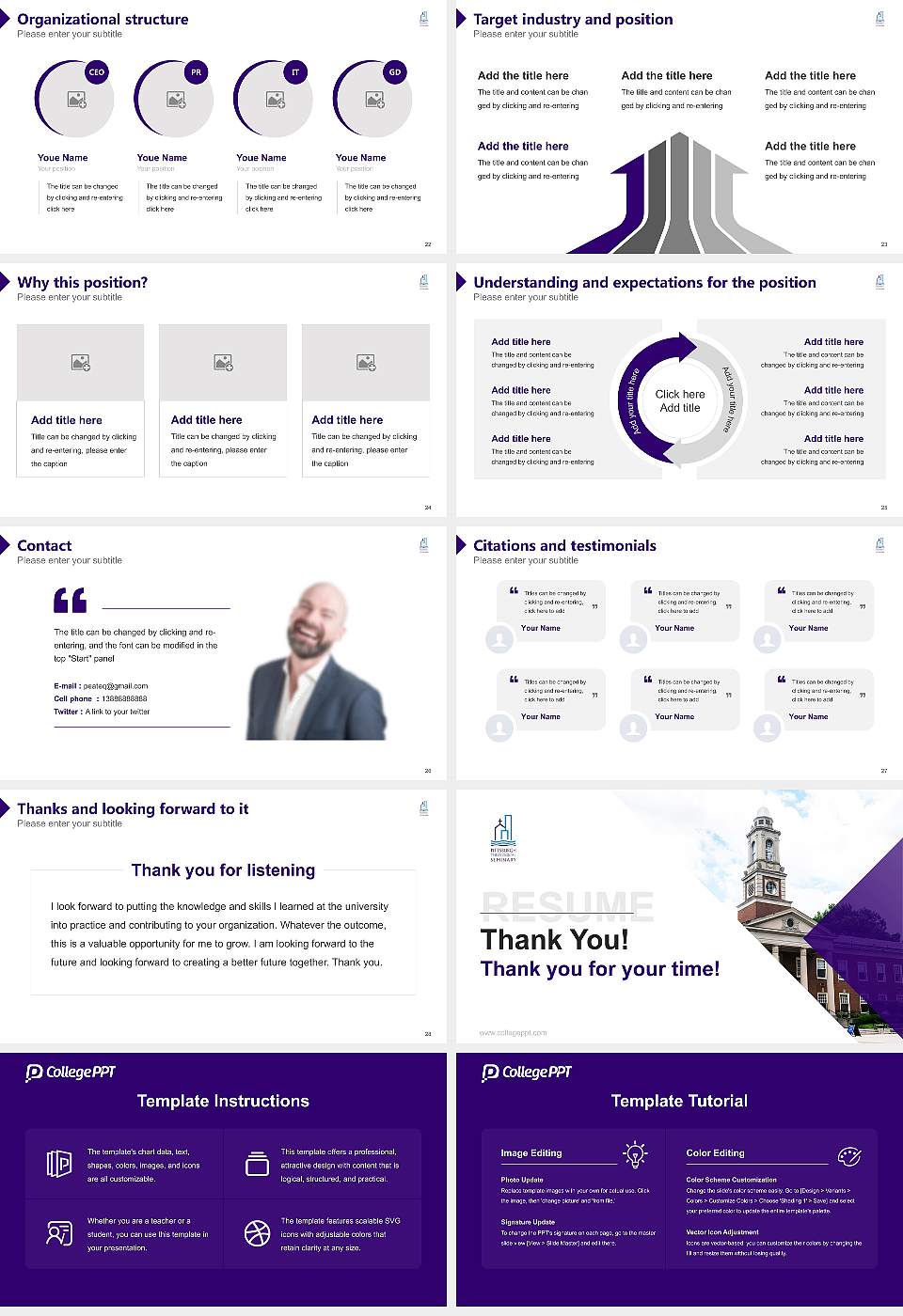 Pittsburgh Theological Seminary Resume PPT Template16:9 ratio PPT effect preview image4