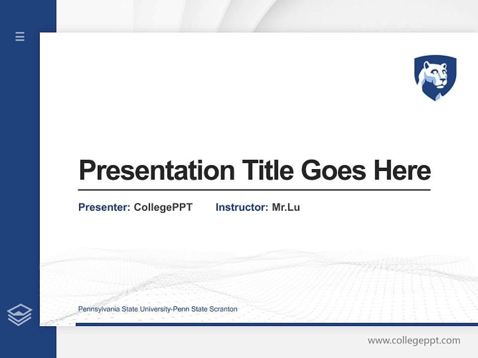 Pennsylvania State University-Penn State Scranton Thesis Proposal/Graduation Defense PPT Template4:3 ratio PPT effect preview image5