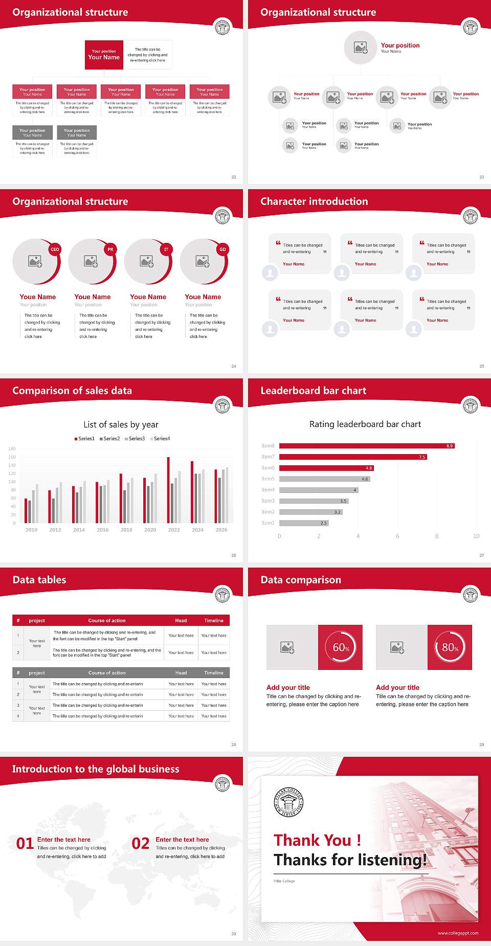 Pillar College Academic Presentation/Research Findings Report PPT Template4:3 ratio PPT effect preview image4