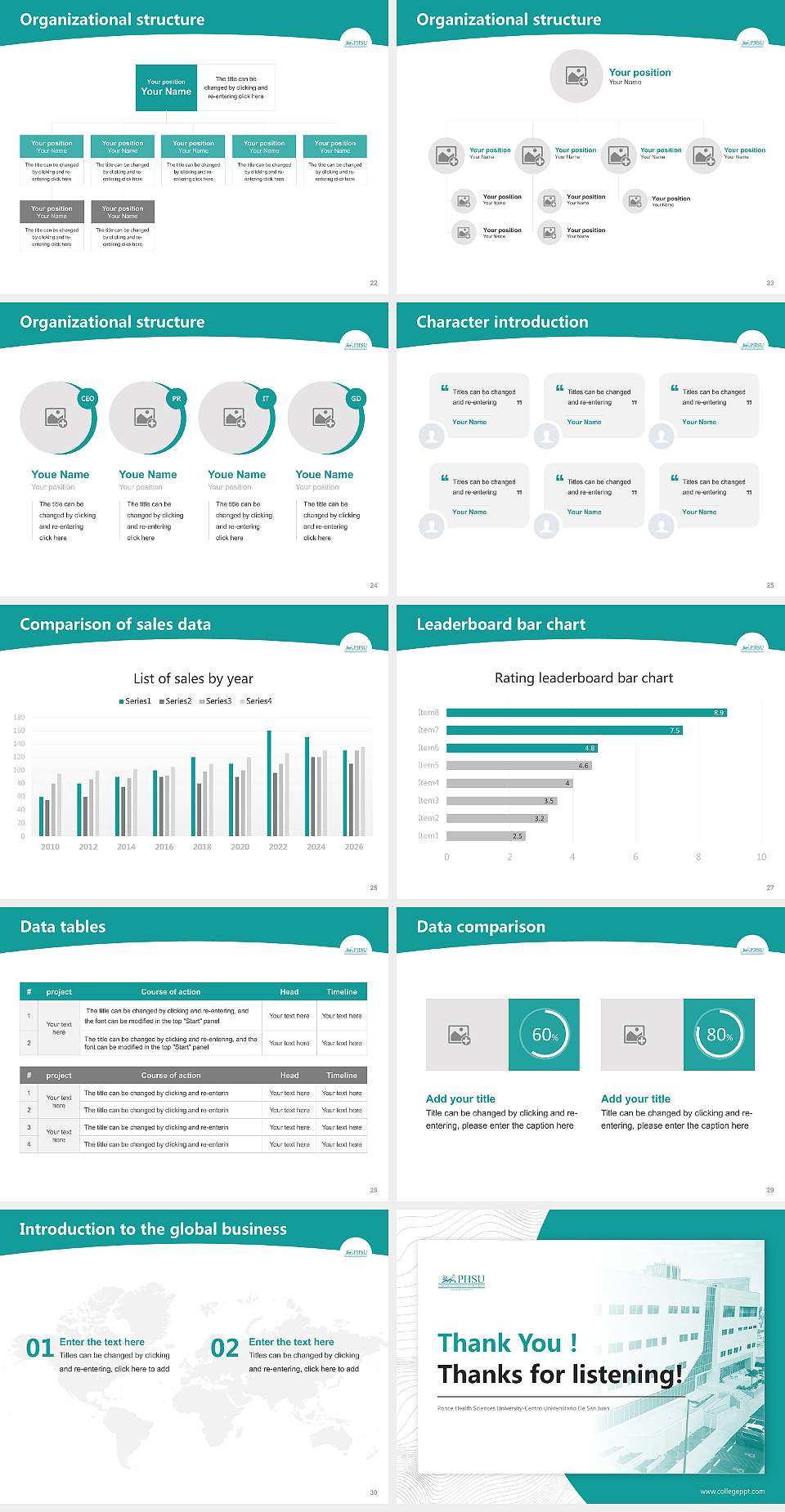 Ponce Health Sciences University-Centro Universitario De San Juan Academic Presentation/Research Findings Report PPT Template4:3 ratio PPT effect preview image4