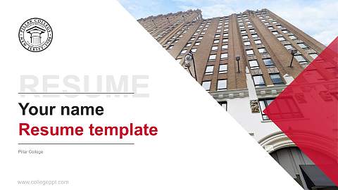 Pillar College Resume PPT Template