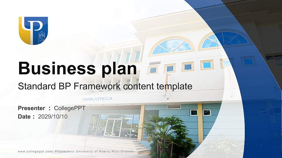 Polytechnic University of Puerto Rico-Orlando Competition/Entrepreneurship Contest PPT Template16:9 ratio PPT effect preview image