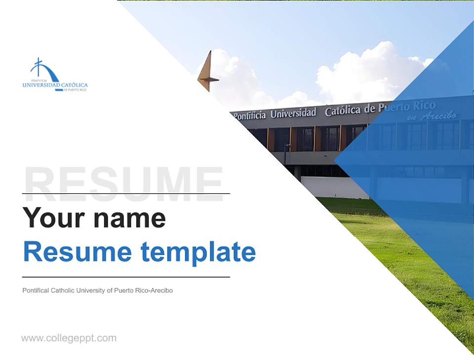 Pontifical Catholic University of Puerto Rico-Arecibo Resume PPT Template4:3 ratio PPT effect preview image5