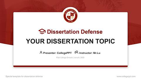 Platt College-Ontario Graduation Thesis Defense PPT Template