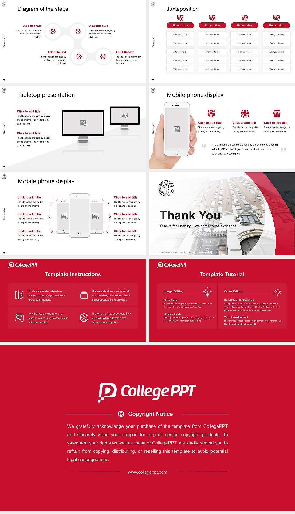 Pillar College Competition/Entrepreneurship Contest PPT Template16:9 ratio PPT effect preview image9