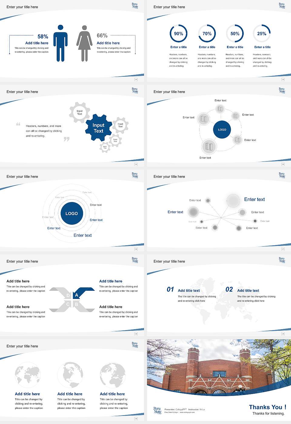 Peru State College Course/Courseware Creation PPT Template16:9 ratio PPT effect preview image4