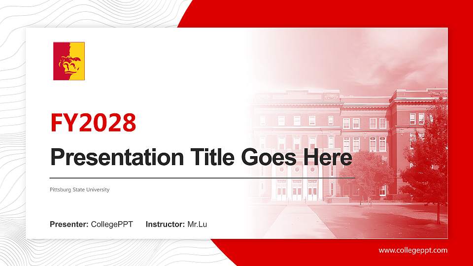 Pittsburg State University Academic Presentation/Research Findings Report PPT Template16:9 ratio PPT effect preview image