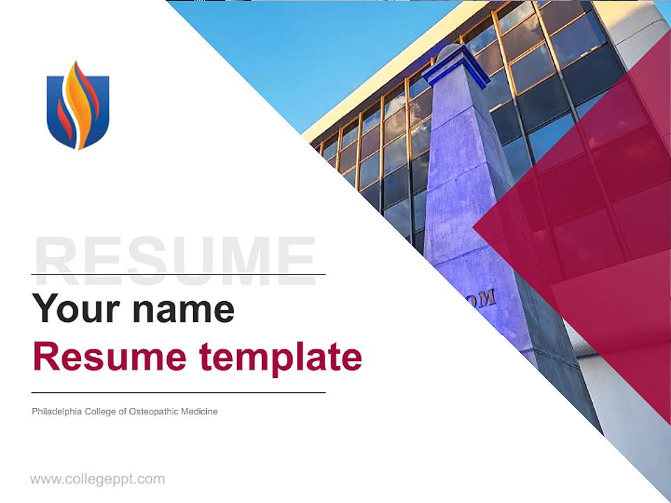 Philadelphia College of Osteopathic Medicine Resume PPT Template4:3 ratio PPT effect preview image5