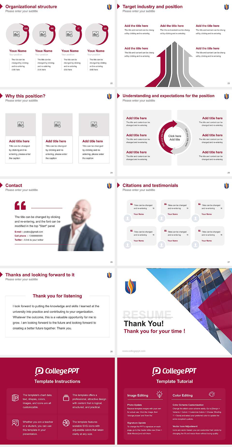 Philadelphia College of Osteopathic Medicine Resume PPT Template4:3 ratio PPT effect preview image4