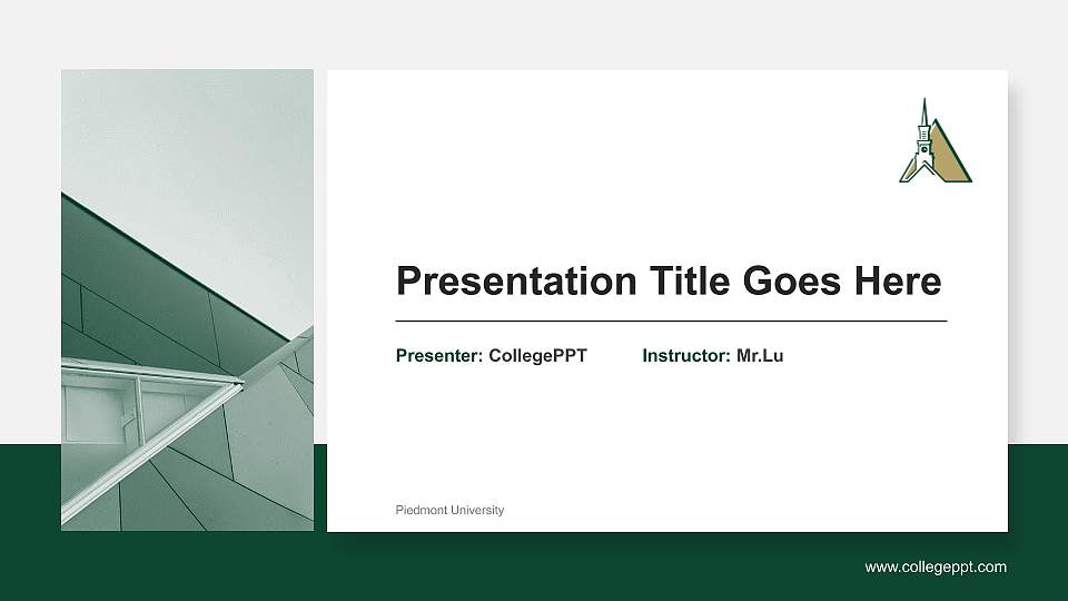 Piedmont University General Purpose PPT Template16:9 ratio PPT effect preview image