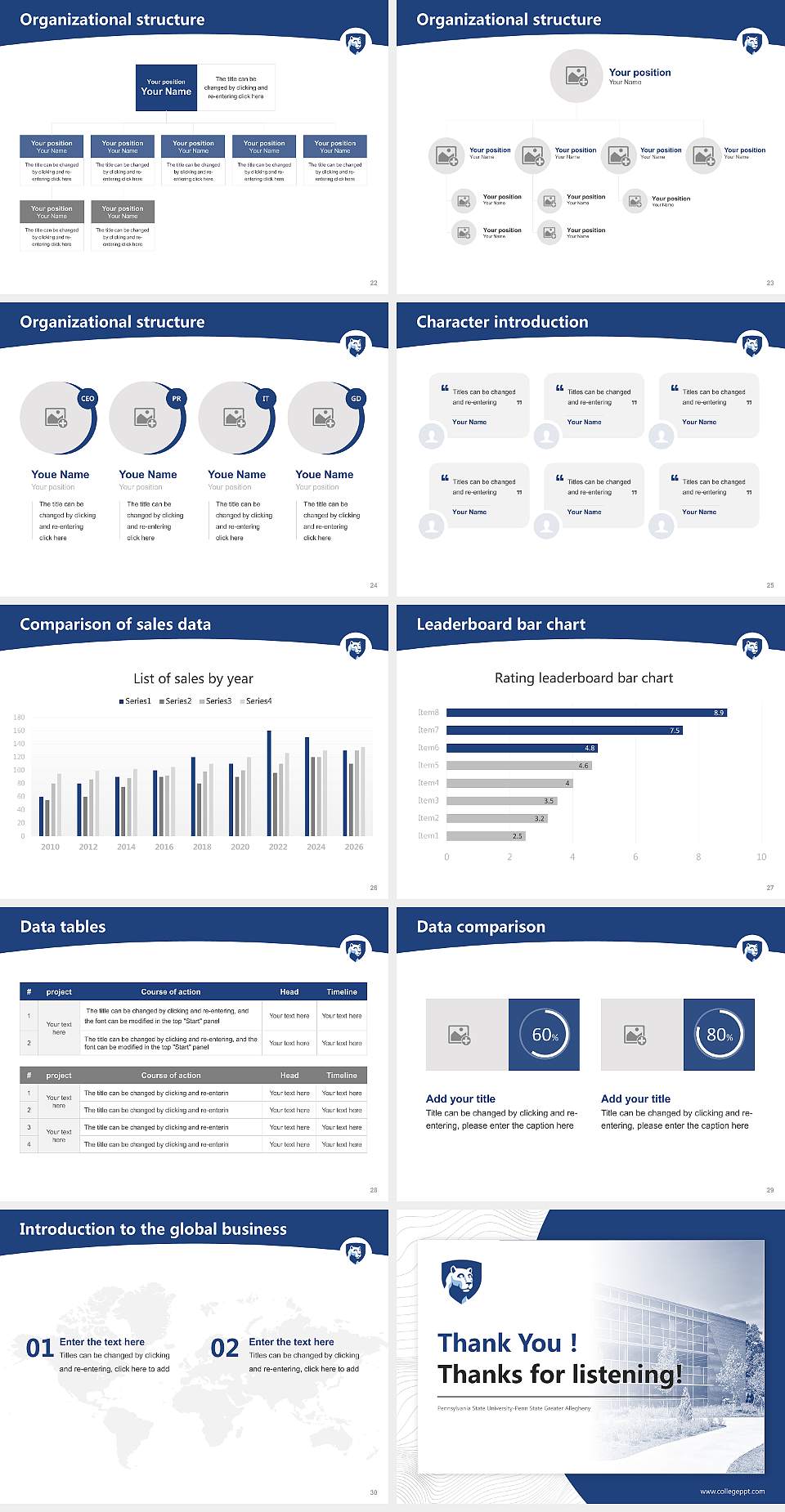 Pennsylvania State University-Penn State Greater Allegheny Academic Presentation/Research Findings Report PPT Template4:3 ratio PPT effect preview image4