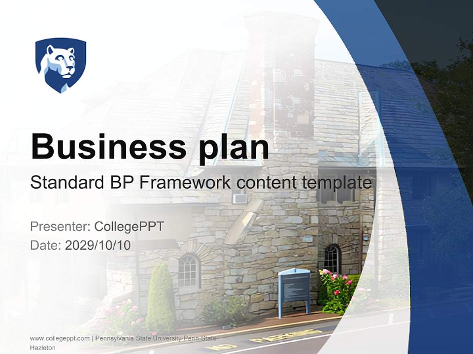 Pennsylvania State University-Penn State Hazleton Competition/Entrepreneurship Contest PPT Template4:3 ratio PPT effect preview image9