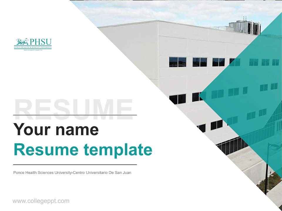 Ponce Health Sciences University-Centro Universitario De San Juan Resume PPT Template4:3 ratio PPT effect preview image5