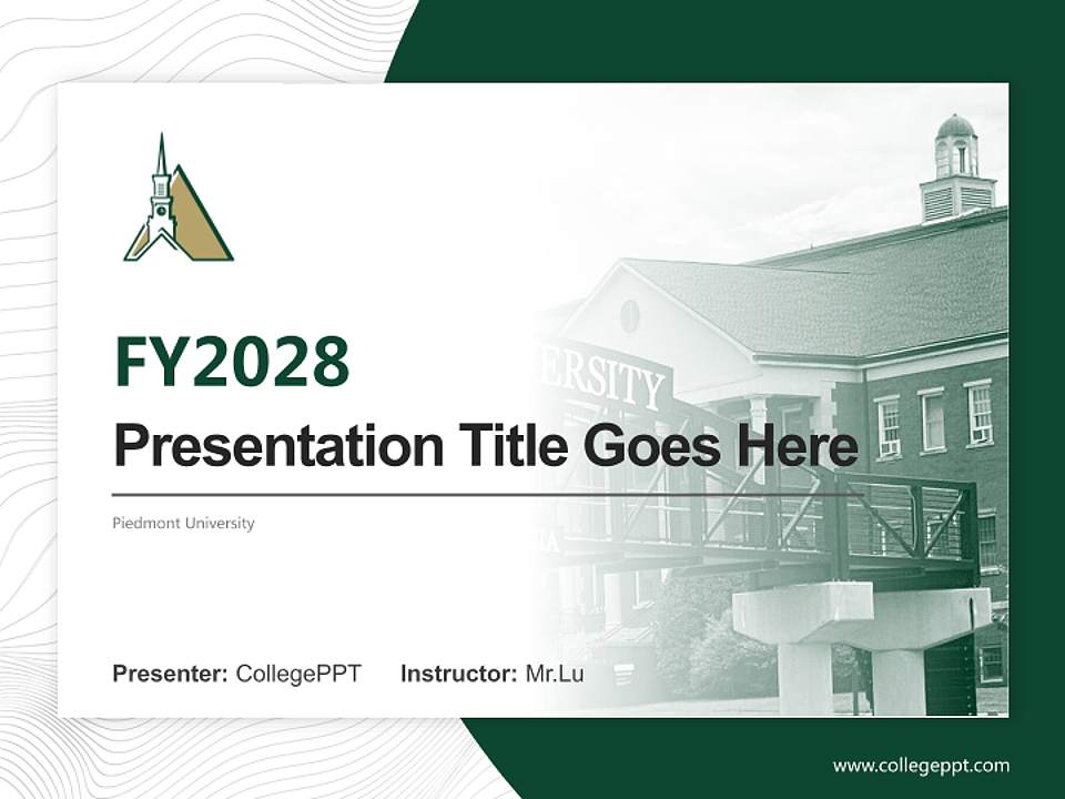 Piedmont University Academic Presentation/Research Findings Report PPT Template4:3 ratio PPT effect preview image5