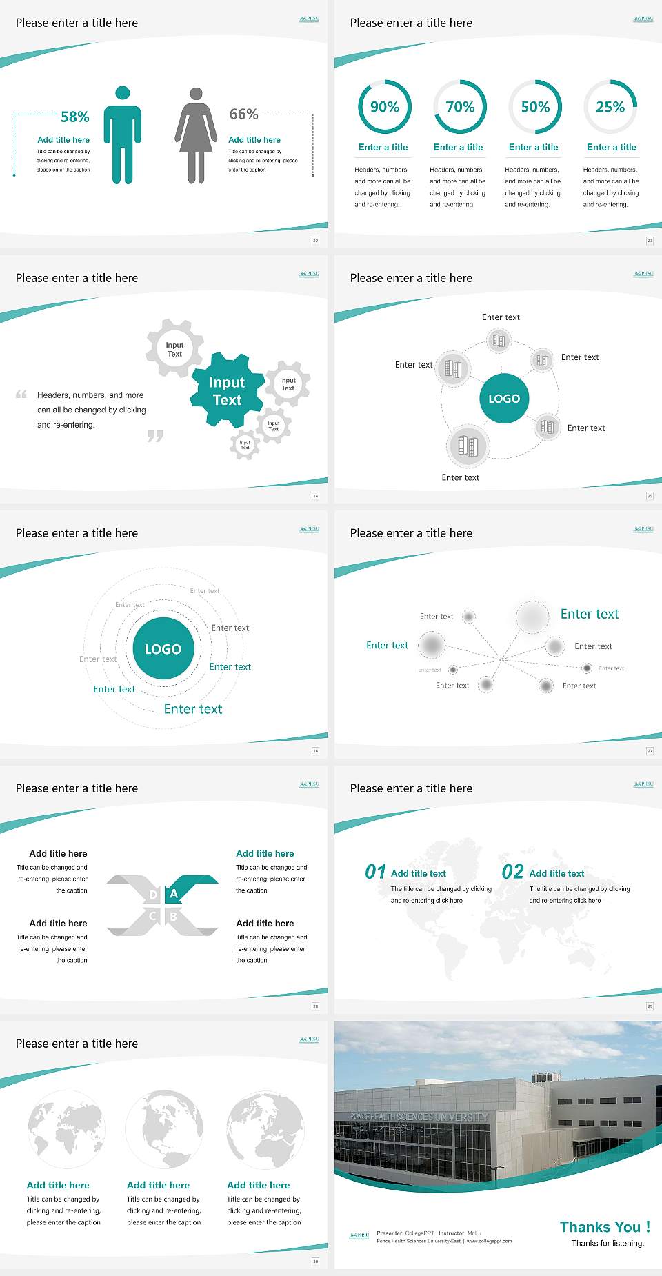 Ponce Health Sciences University-East Course/Courseware Creation PPT Template4:3 ratio PPT effect preview image4