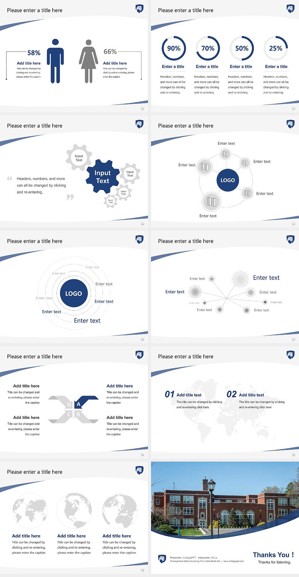 Pennsylvania State University-Penn State Mont Alto Course/Courseware Creation PPT Template4:3 ratio PPT effect preview image4