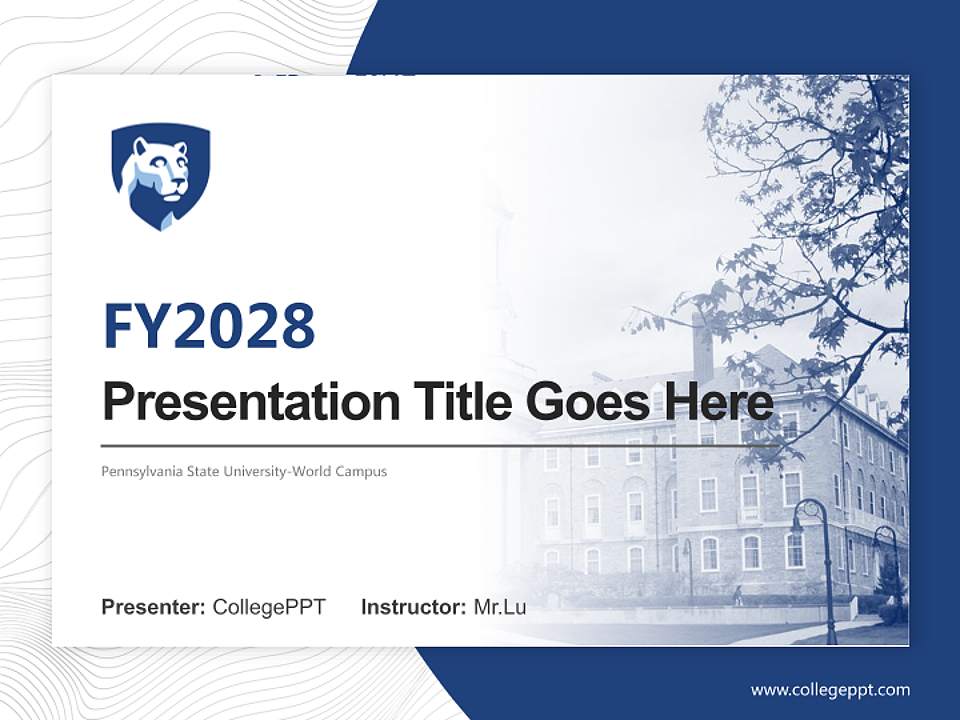 Pennsylvania State University-World Campus Academic Presentation/Research Findings Report PPT Template4:3 ratio PPT effect preview image5