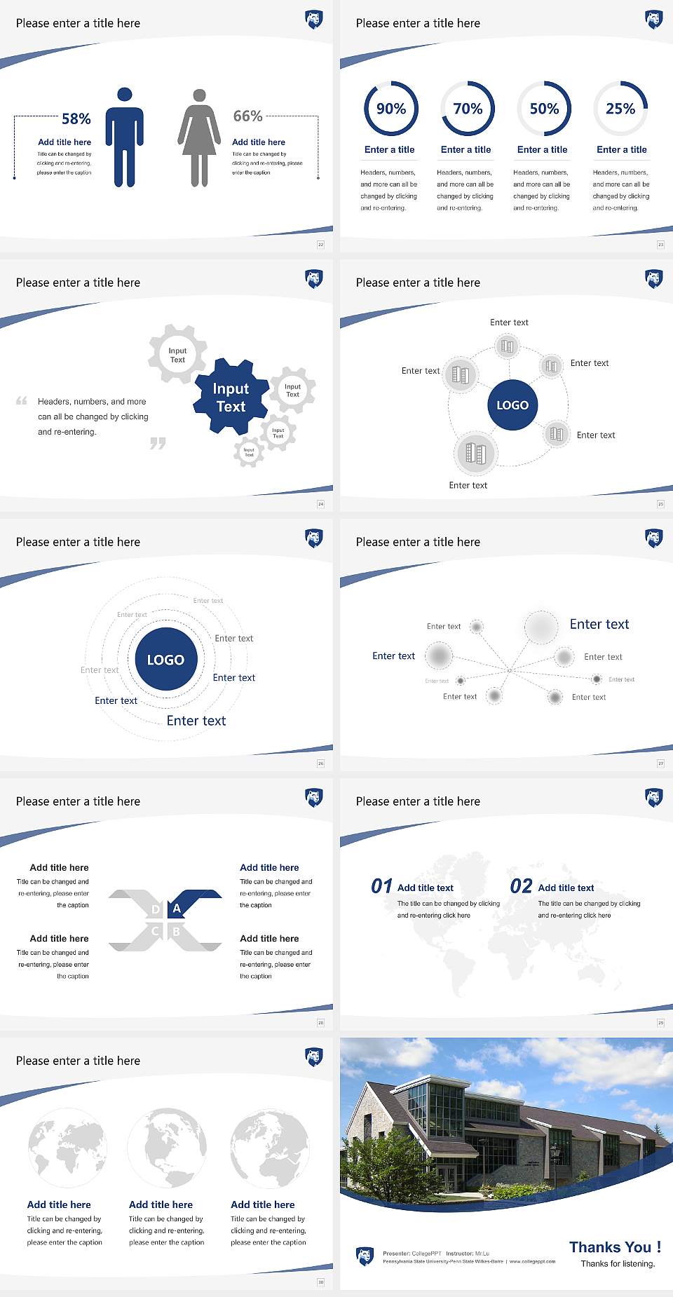 Pennsylvania State University-Penn State Wilkes-Barre Course/Courseware Creation PPT Template4:3 ratio PPT effect preview image4