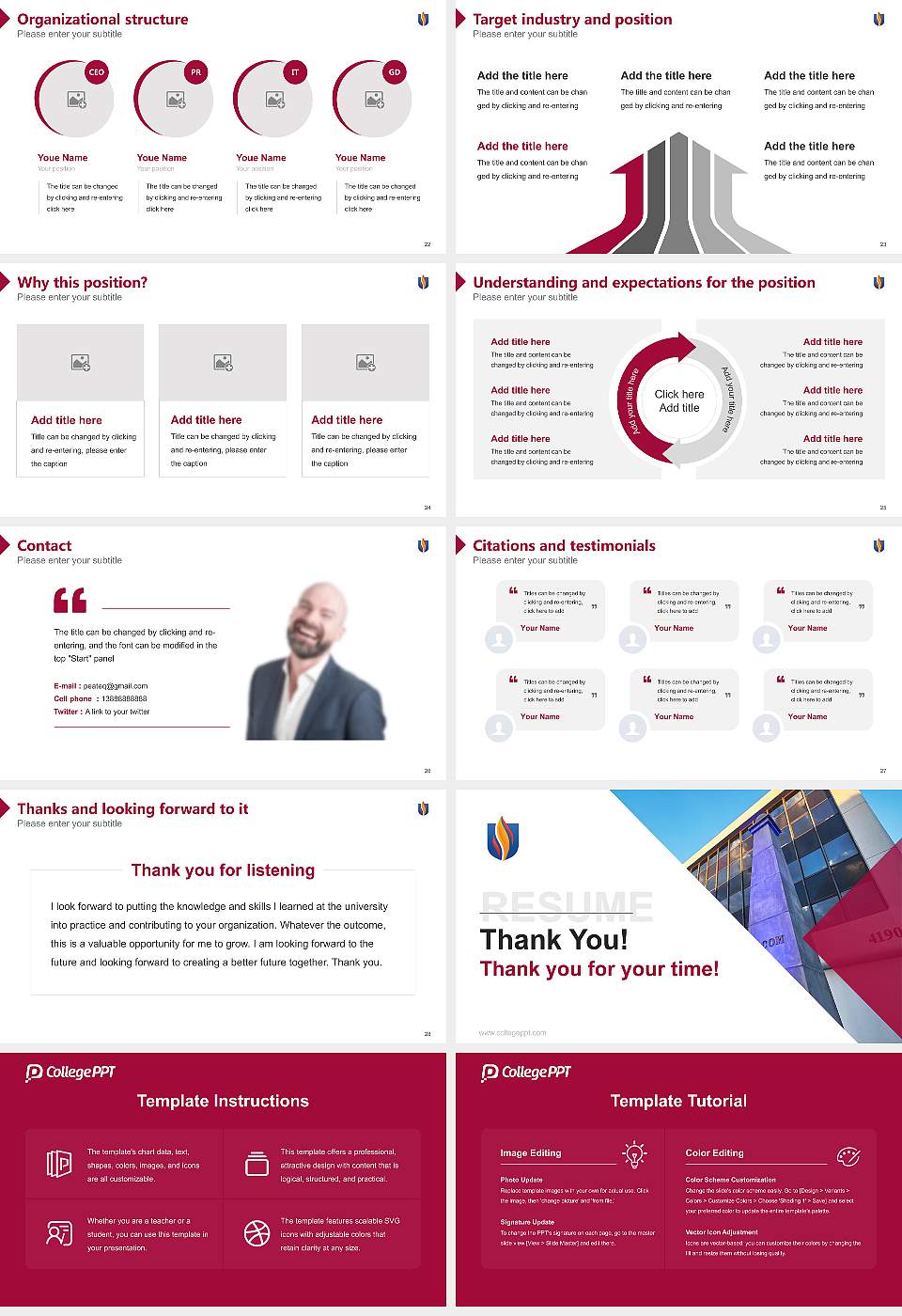Philadelphia College of Osteopathic Medicine Resume PPT Template16:9 ratio PPT effect preview image4