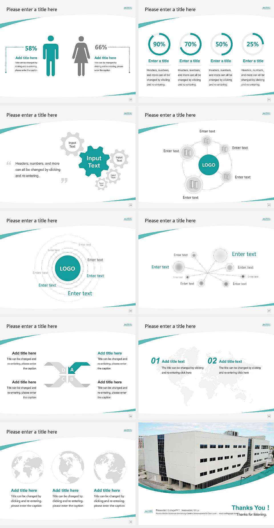 Ponce Health Sciences University-Centro Universitario De San Juan Course/Courseware Creation PPT Template4:3 ratio PPT effect preview image4