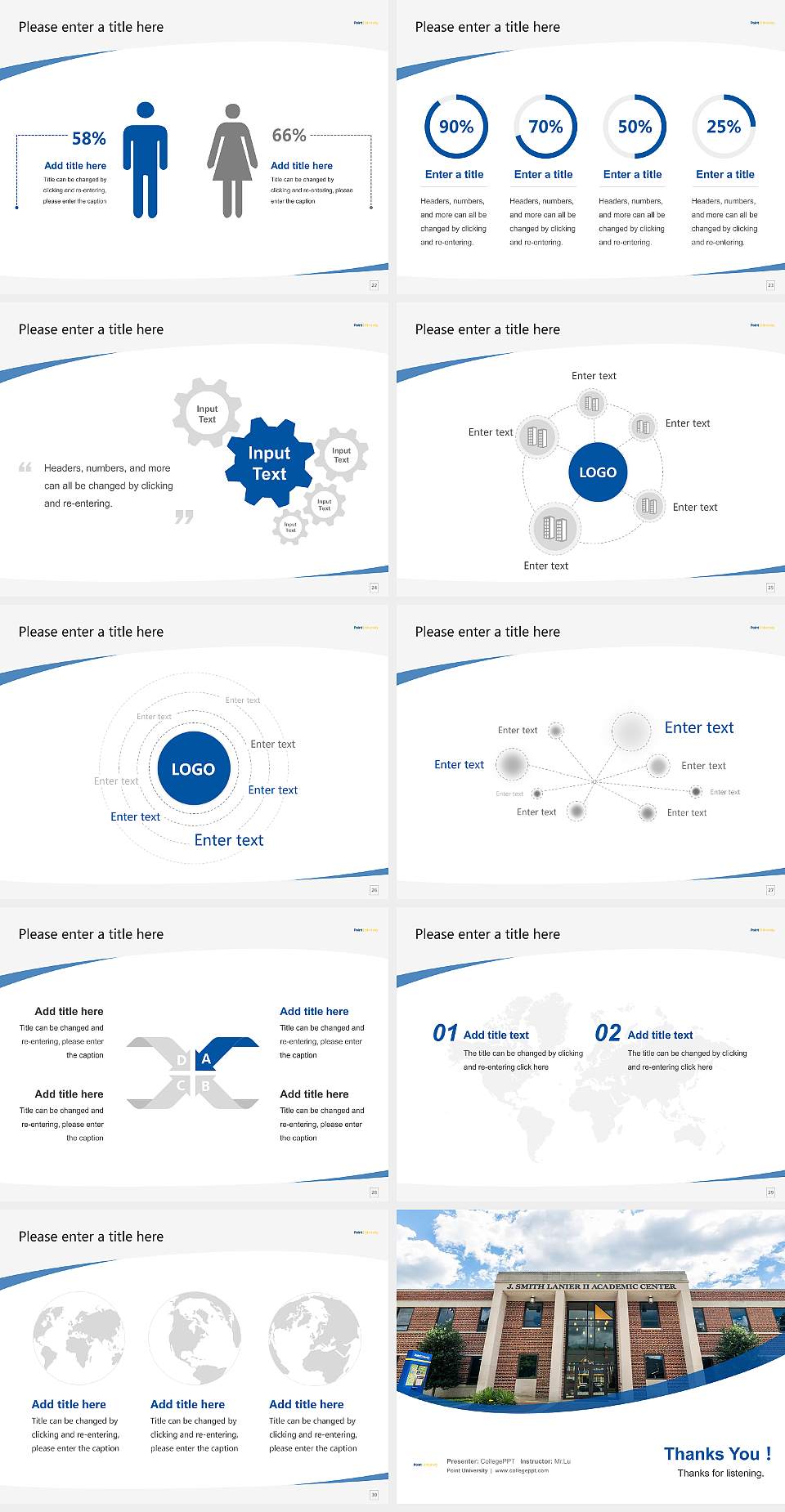 Point University Course/Courseware Creation PPT Template4:3 ratio PPT effect preview image4