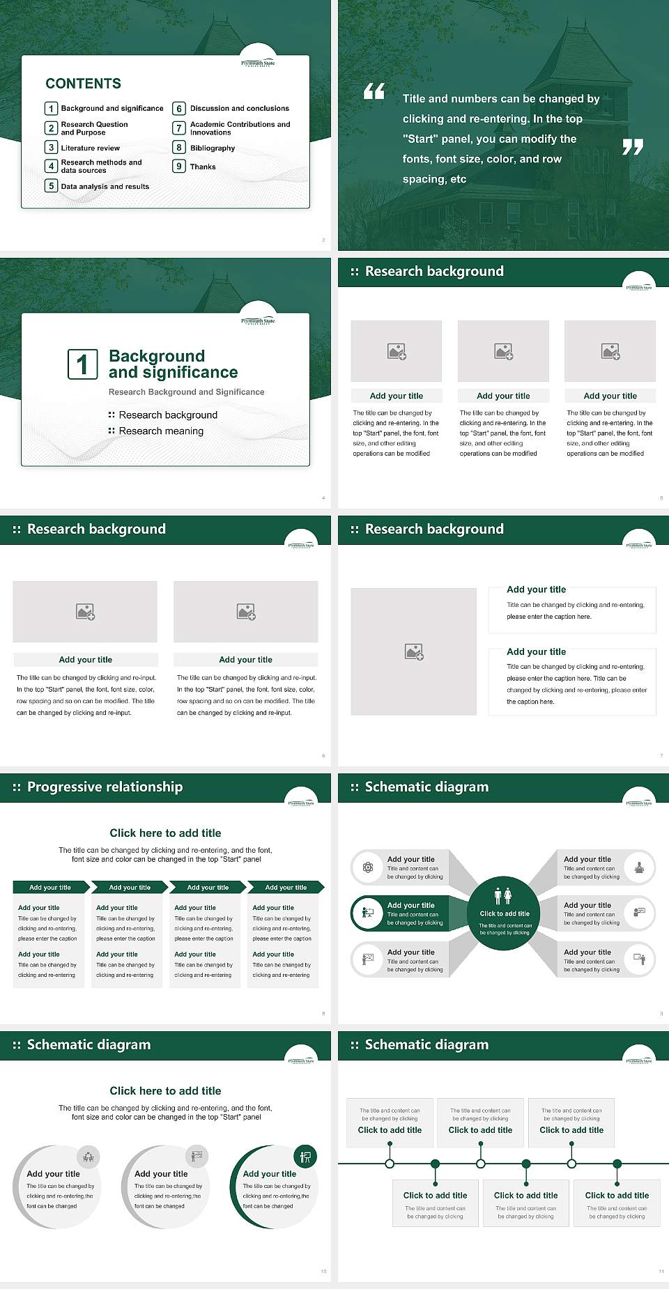 Plymouth State University Graduation Thesis Defense PPT Template4:3 ratio PPT effect preview image2
