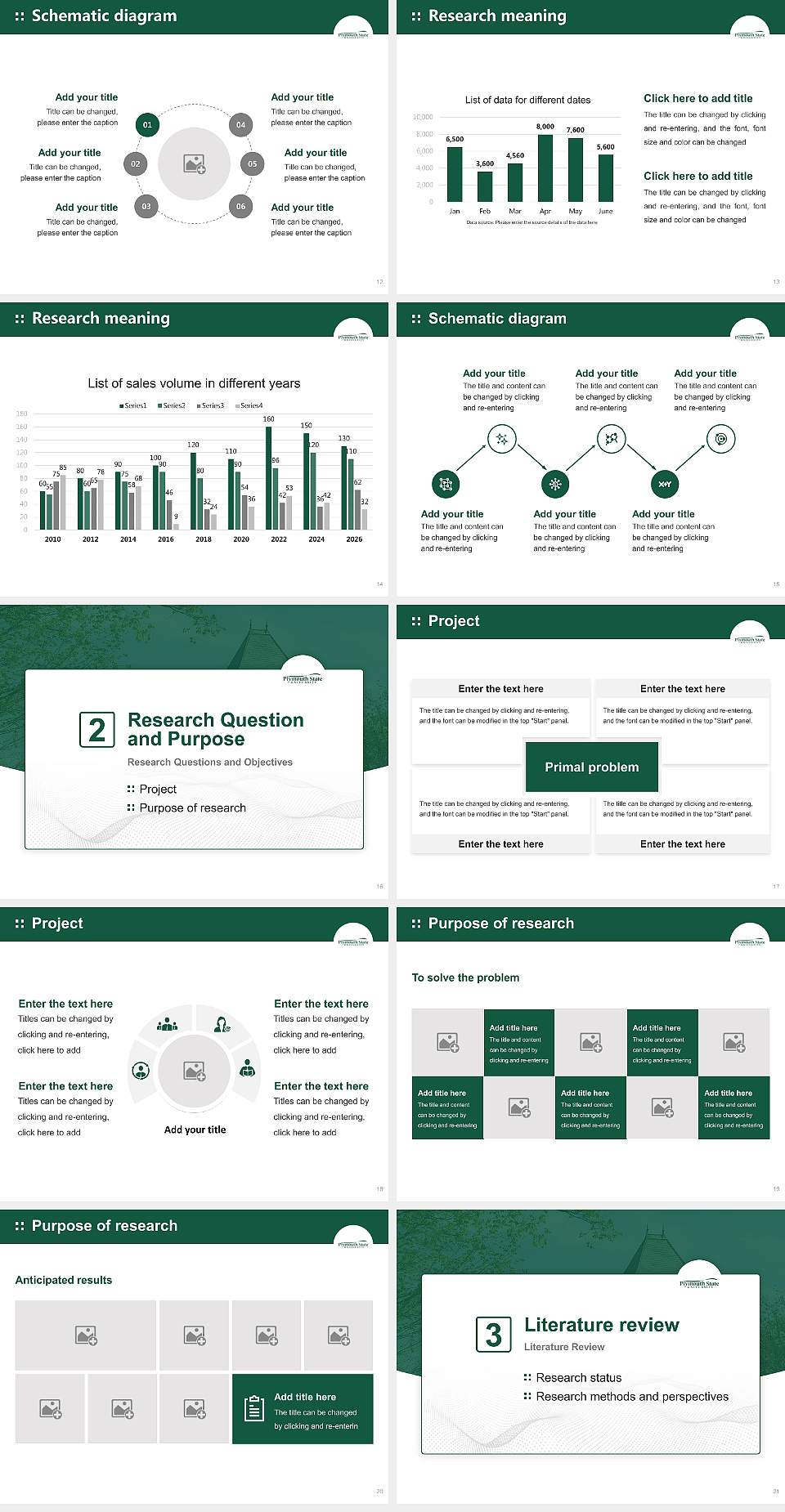 Plymouth State University Graduation Thesis Defense PPT Template4:3 ratio PPT effect preview image3