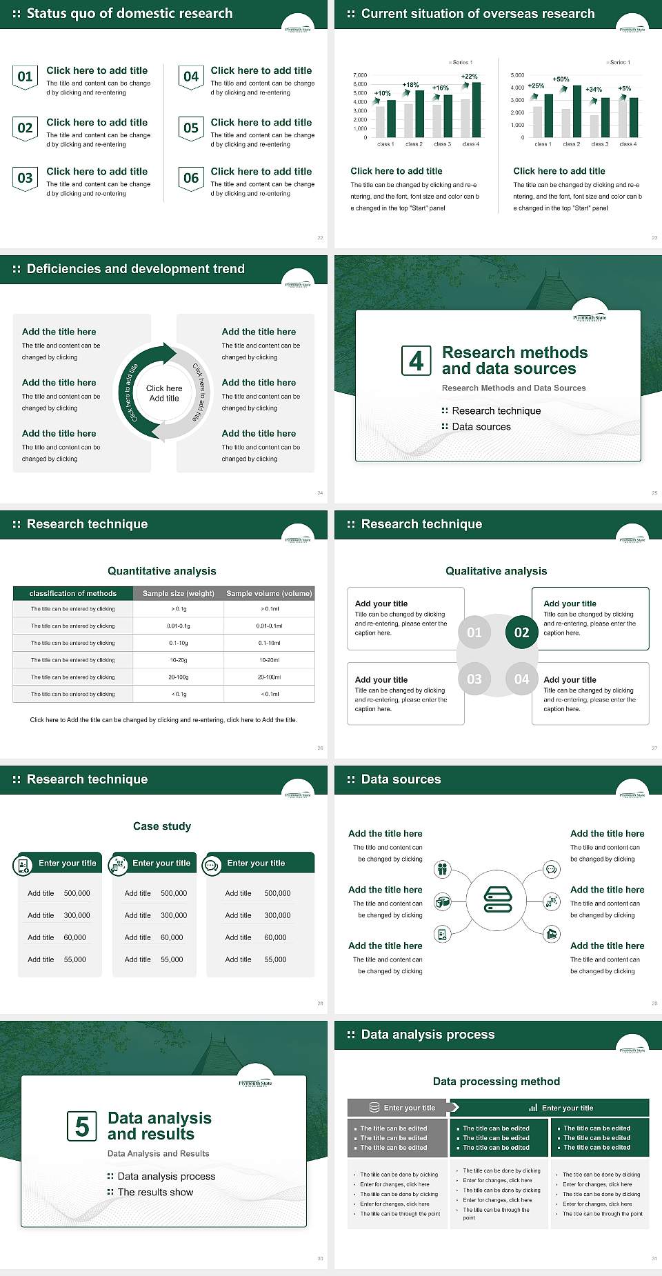 Plymouth State University Graduation Thesis Defense PPT Template4:3 ratio PPT effect preview image4