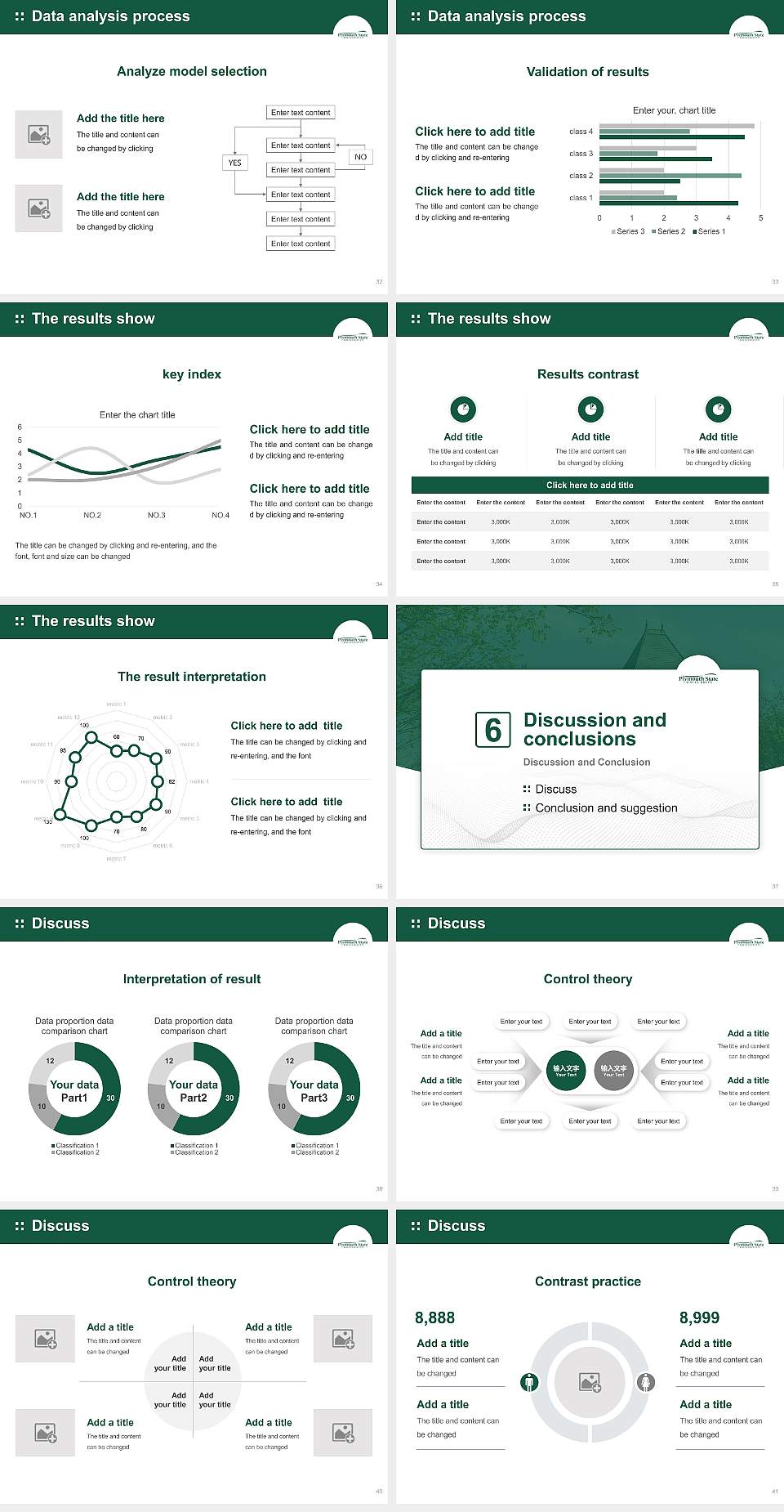 Plymouth State University Graduation Thesis Defense PPT Template4:3 ratio PPT effect preview image5