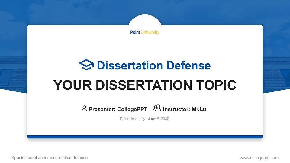 Point University Graduation Thesis Defense PPT Template16:9 ratio PPT effect preview image
