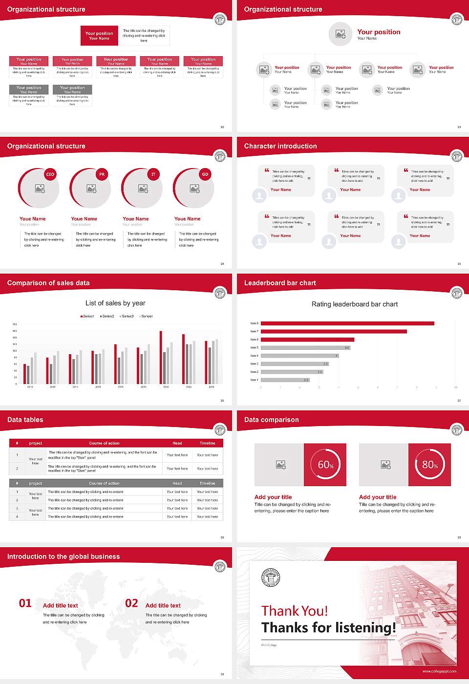 Pillar College Academic Presentation/Research Findings Report PPT Template16:9 ratio PPT effect preview image4