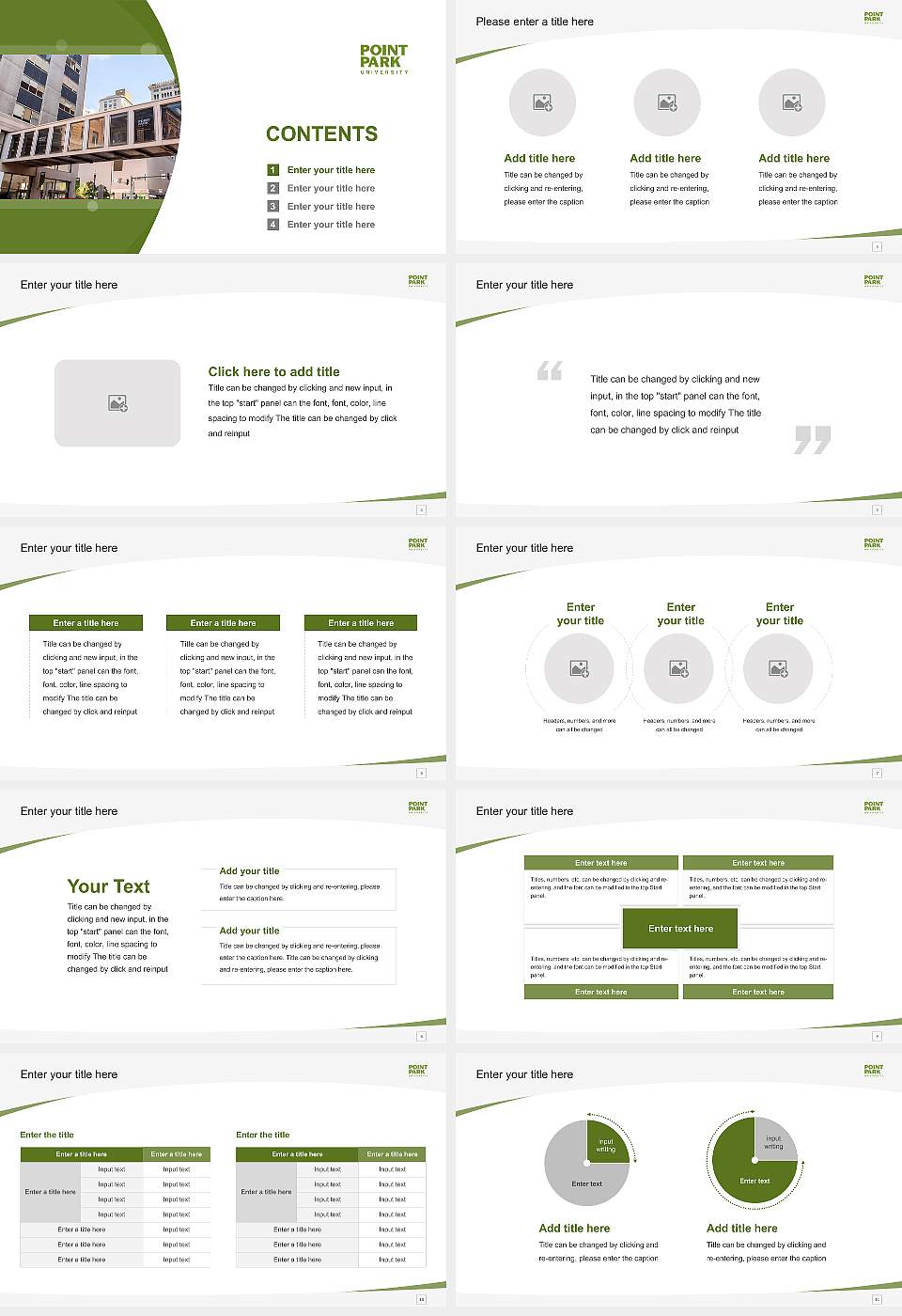 Point Park University Course/Courseware Creation PPT Template16:9 ratio PPT effect preview image2