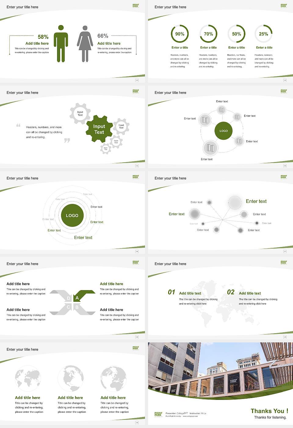 Point Park University Course/Courseware Creation PPT Template16:9 ratio PPT effect preview image4