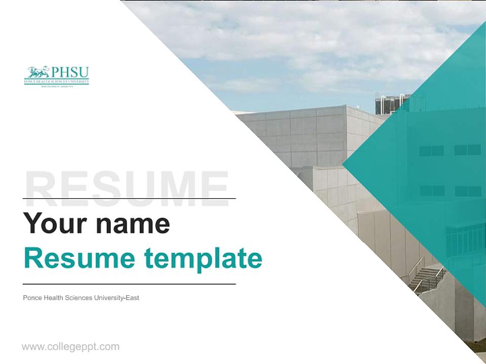 Ponce Health Sciences University-East Resume PPT Template4:3 ratio PPT effect preview image5