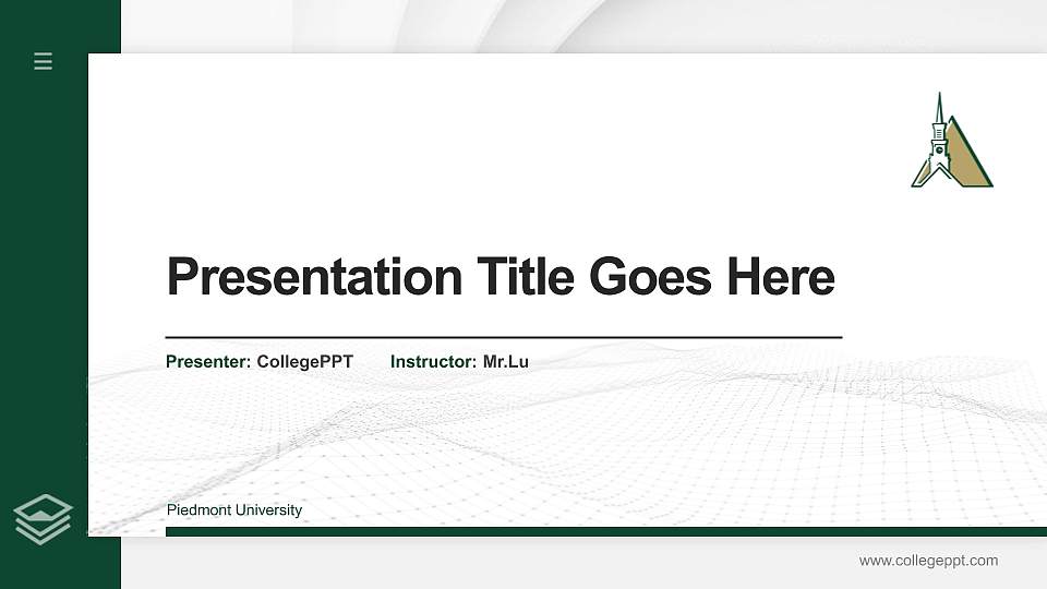 Piedmont University Thesis Proposal/Graduation Defense PPT Template16:9 ratio PPT effect preview image1