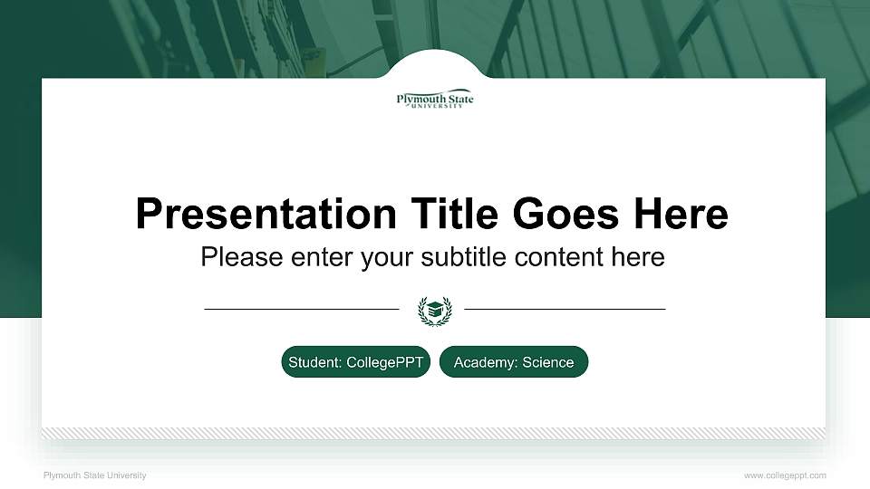 Plymouth State University National Scholarship Defense PPT Template16:9 ratio PPT effect preview image