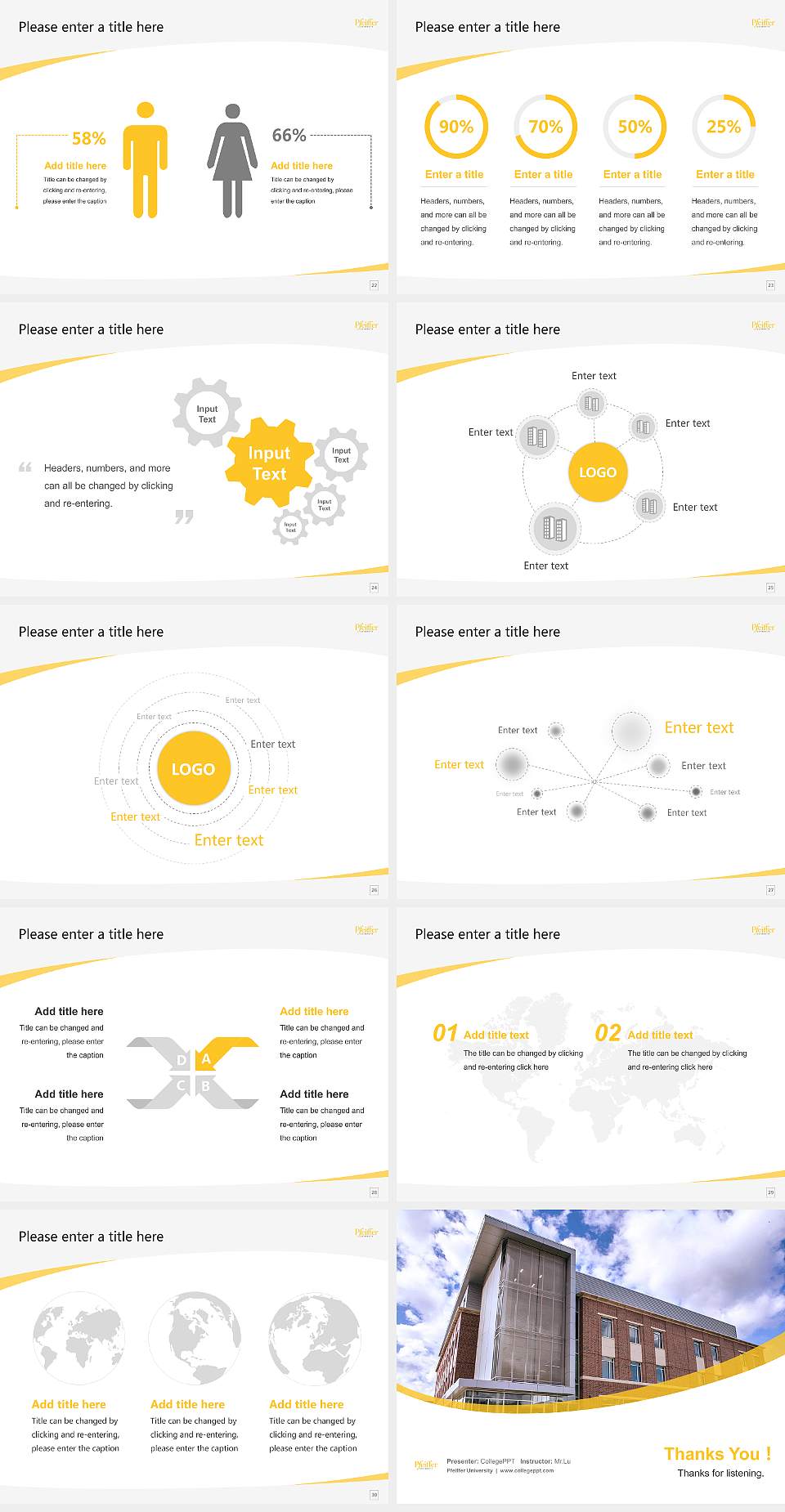 Pfeiffer University Course/Courseware Creation PPT Template4:3 ratio PPT effect preview image4