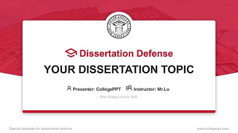 Pillar College Graduation Thesis Defense PPT Template