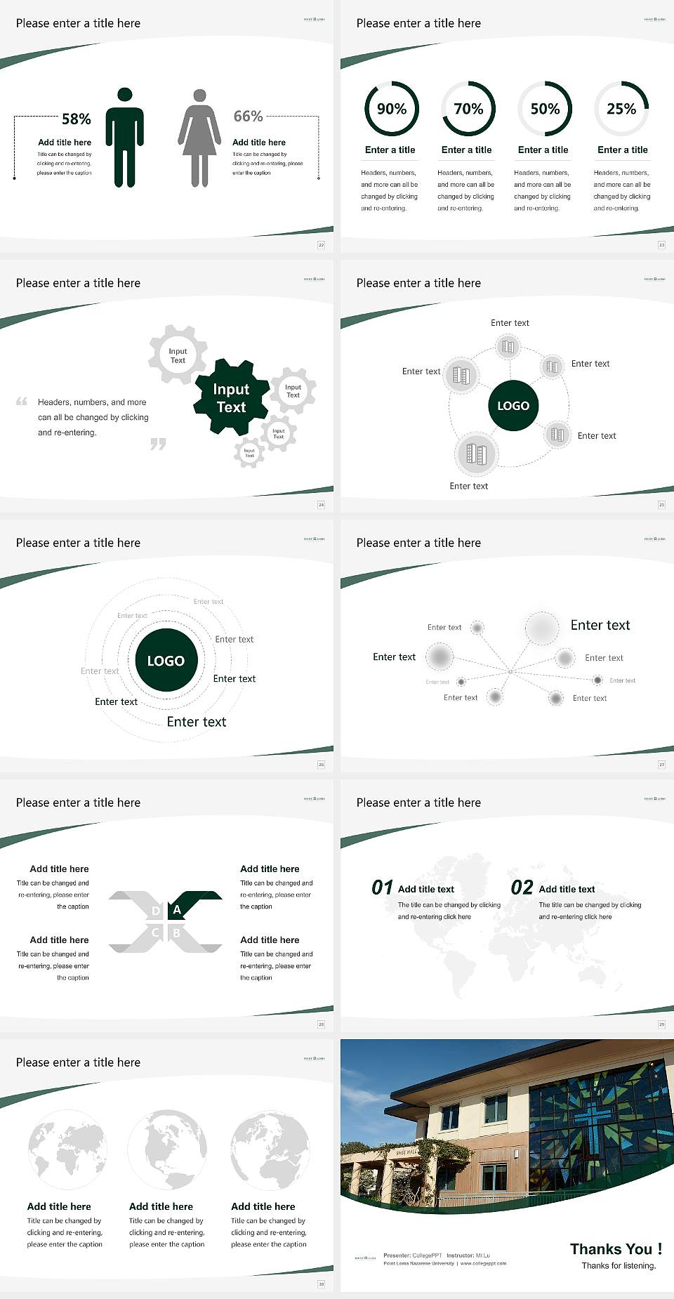 Point Loma Nazarene University Course/Courseware Creation PPT Template4:3 ratio PPT effect preview image4