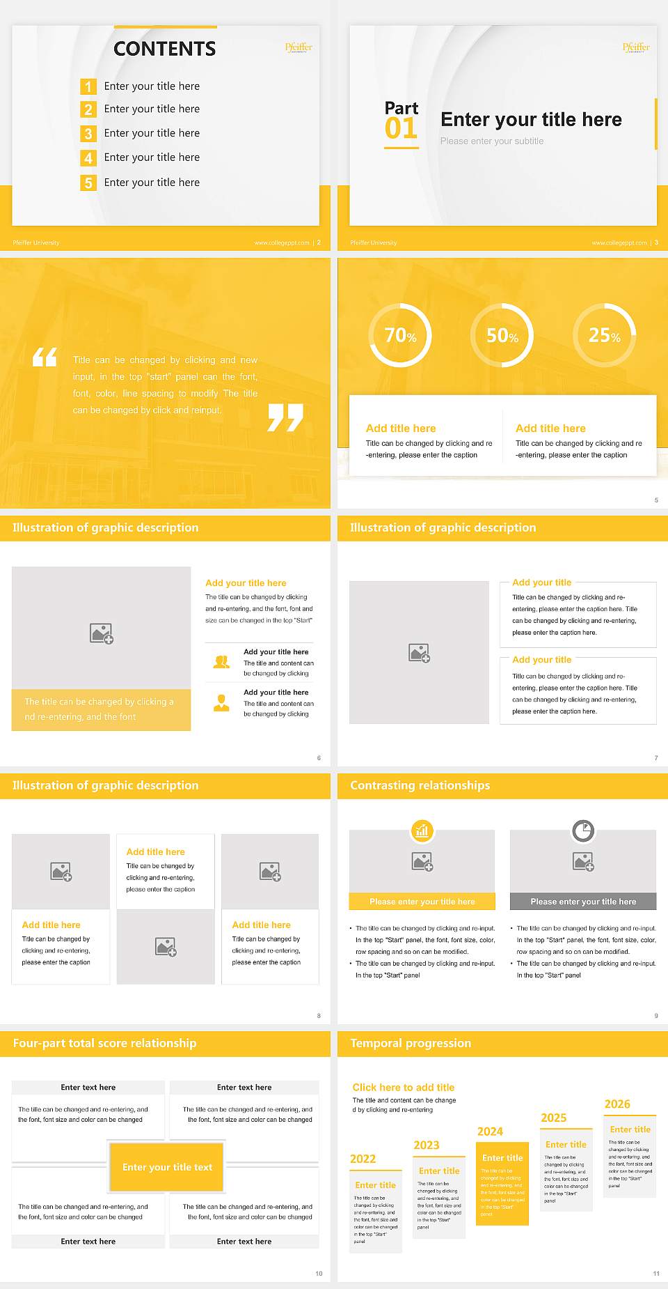 Pfeiffer University Thesis Proposal/Graduation Defense PPT Template4:3 ratio PPT effect preview image2