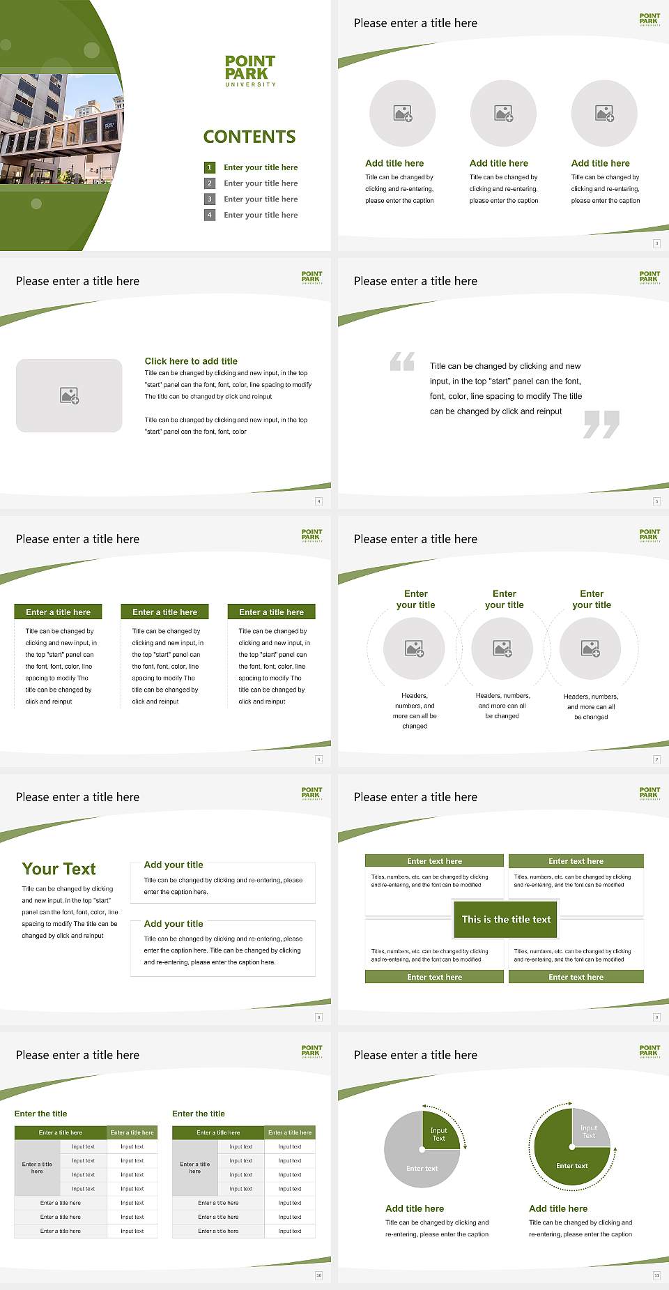 Point Park University Course/Courseware Creation PPT Template4:3 ratio PPT effect preview image2