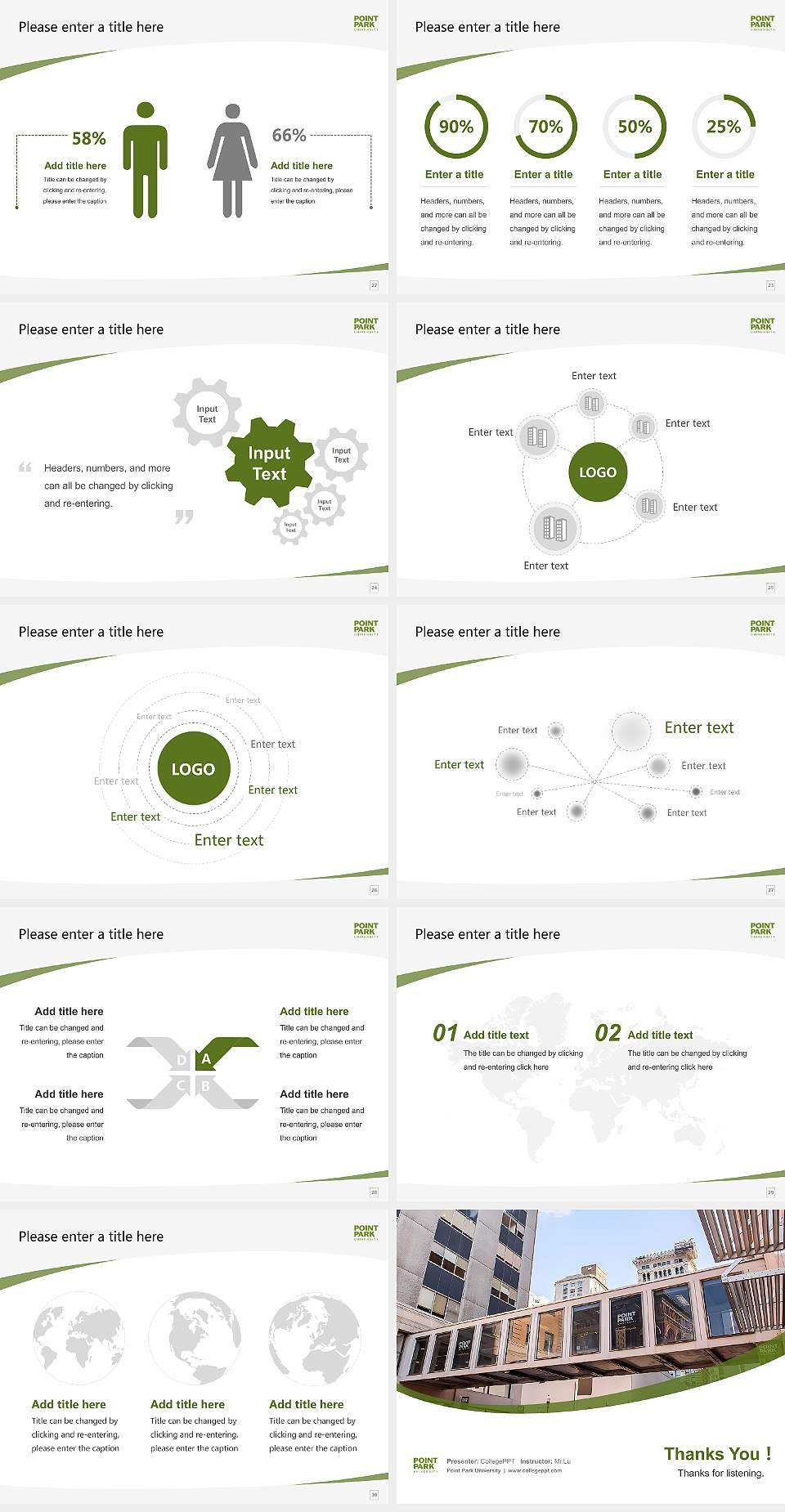 Point Park University Course/Courseware Creation PPT Template4:3 ratio PPT effect preview image4