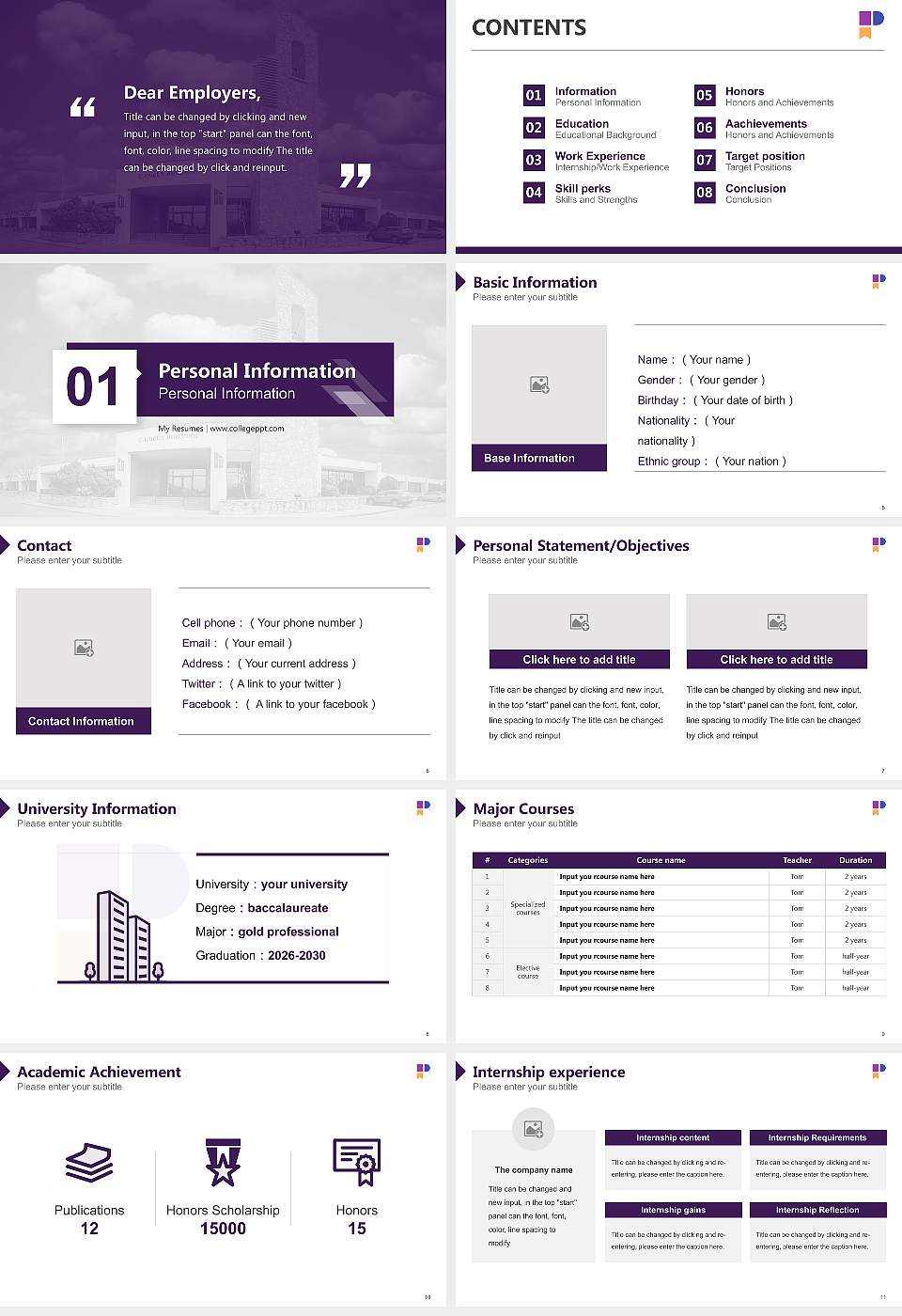 Phillips Theological Seminary Resume PPT Template16:9 ratio PPT effect preview image2