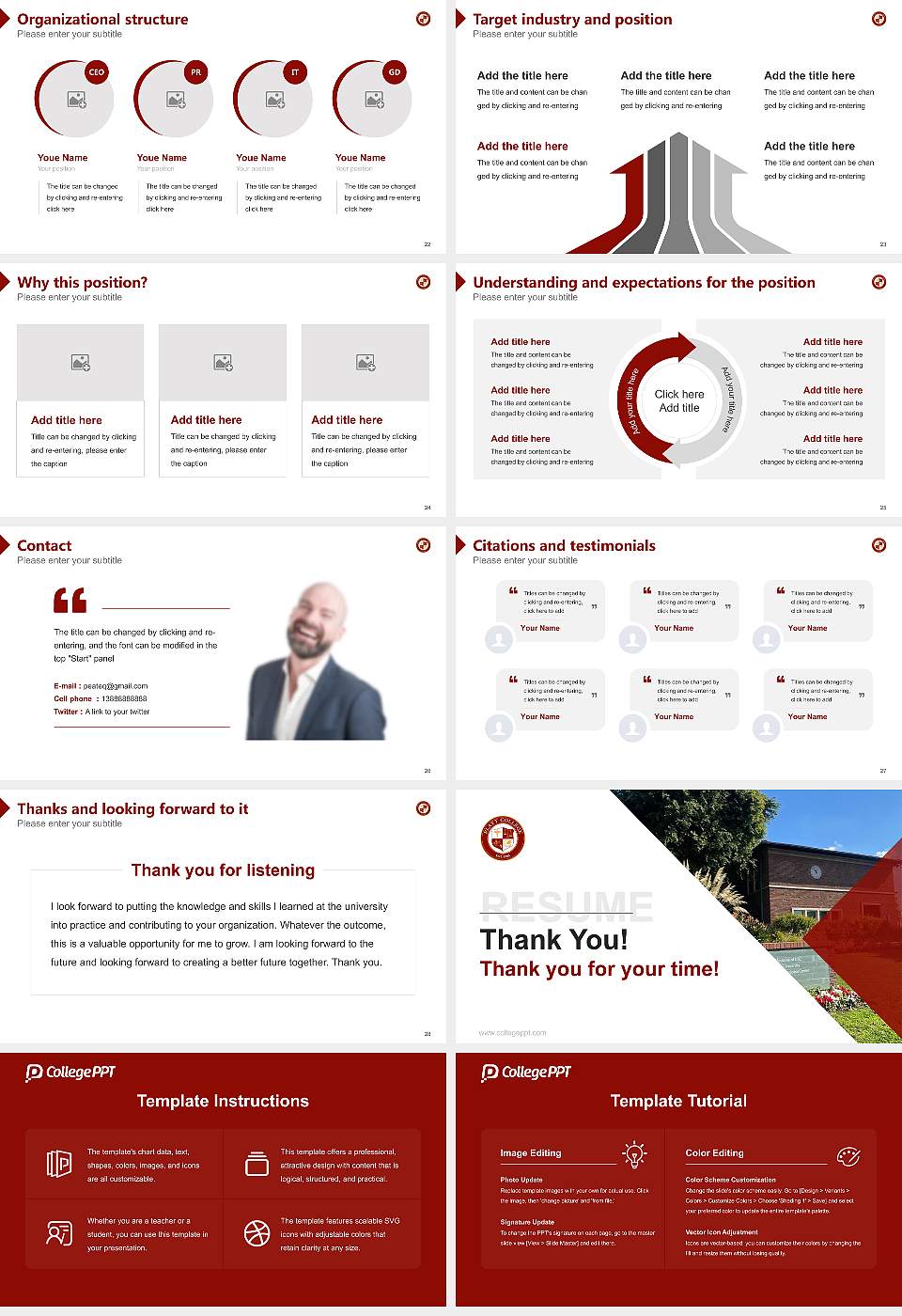 Platt College-Los Angeles Resume PPT Template16:9 ratio PPT effect preview image4