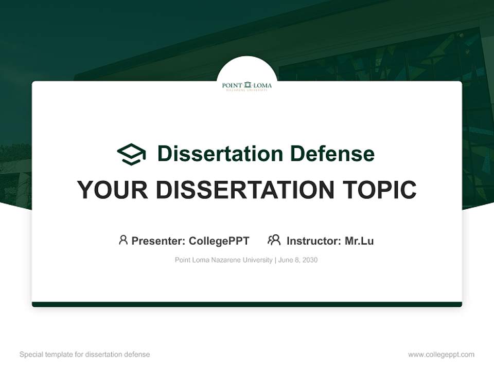 Point Loma Nazarene University Graduation Thesis Defense PPT Template4:3 ratio PPT effect preview image7