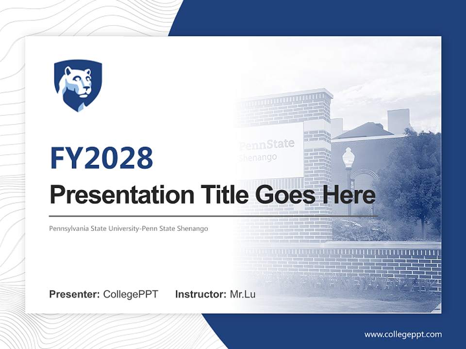 Pennsylvania State University-Penn State Shenango Academic Presentation/Research Findings Report PPT Template4:3 ratio PPT effect preview image5